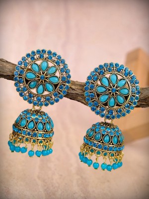 Happy Stoning Beautiful Designer Jhumka Earrings Brass Jhumki Earring