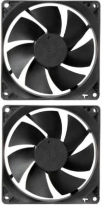 samest Pack of 2 Cabinet Fan 3-Inch Square 12 V DC CPU Cooling fan 1 Fan Cooling Pad Cooler(Black)