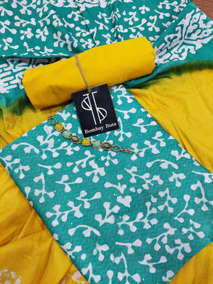 Bombay Buta Cotton Blend Dyed, Printed, Self Design Salwar Suit Material
