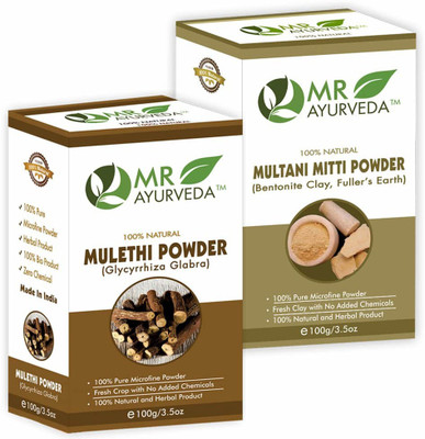 MR Ayurveda Multani Mitti Powder & Mulethi Powder - Combo Pack(200 g)