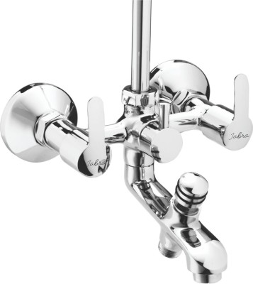 JABRA JB-BH-019-AQA Aqua Brass 3 In 1 Hot & Cold Wall Mixer Tap With L Bend Wall Mounted Bathroom Faucet - Mirror Chrome Finish Mixer Faucet(Wall Mount Installation Type)