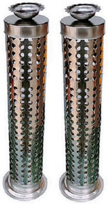 Om Shiv Pk Of 2 Stainless Steel Agarbatti Stand With Dhoop Dani Stainless Steel Incense Holder Set(Silver)