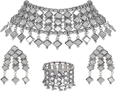 Dzinetrendz Oxidised Silver Silver Silver Jewellery Set(Pack of 1)