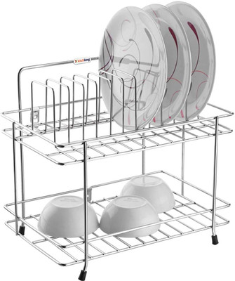 cashback Amulakh Stainless Steel Dish Drainer Drying Rack Platform Basket for Kitchen | NavneetPriya K-143 PLATFORM BASKET DISH DRAINER KITHEN PALTFORM BASKET DISH HOLDER FOR DRYING UTENSILS. STAINLESS STEEL Dish Drainer Kitchen Rack(Steel)