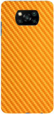 Mclaxa PocoX3, poco x 3 Mobile Skin(PocoX3 Golden Carbon Fiber Sticker With matte finish)