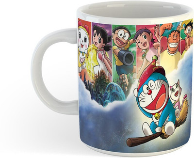 ADN21 DORAEMON PRINTED CERAMIC COFFEE MUG 18 Ceramic Coffee Mug(330 ml)