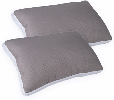 AYKA AYKA2_BOXPILLOW_18*27 Polyester Fibre Abstract Sleeping Pillow Pack of 2(Grey, White)