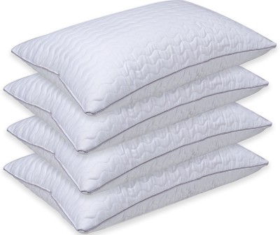 AYKA Polyester Fibre, Microfibre Solid Sleeping Pillow Pack of 4(White)