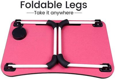 GIRGIT Wood Portable Laptop Table(Finish Color - Pink, Pre Assembled)