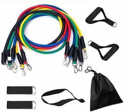 pihura Gym Power Resistance Band Set for Workout Resistance Tube (Multicolor) Resistance Tube(Multicolor)