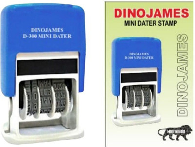 dinojames Mini Dater/Date Stamp Self Inking(MEDUIM, Blue)