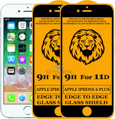 SUNSHINE Edge To Edge Tempered Glass for Apple iPhone 6 Plus(Pack of 2)