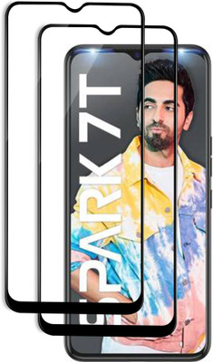 VAlight Edge To Edge Tempered Glass for Tecno Spark 7T(Pack of 2)