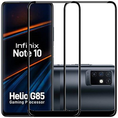 HOBBYTRONICS Edge To Edge Tempered Glass for Infinix Note 10, Infinix Note 10 Pro, Infinix Note 7(Pack of 2)
