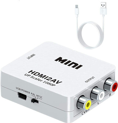 TERABYTE HDMI TO AV UP Scaler Full HD 720/1080p HD Video Converter Selector Box Media Streaming Device Media Streaming Device(White)