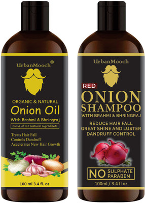 UrbanMooch Premium ONION Hair oil and Shampoo Combo pack of 2 bottles of 100 ml(200 ml)