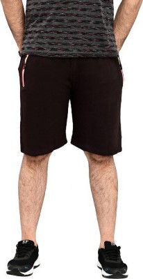 Raftar Solid Men Brown Sports Shorts