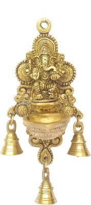 Kalarambh Bharat Haat Brass Ganesh with Bell Wall Hanging(5 x 3.5 x 9.5 inches) Decorative Showpiece  -  24.13 cm(Brass, Yellow)