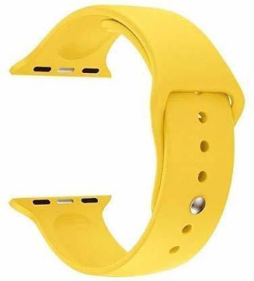 Viraan Silicone Strap Compatible with iwatch 42mm 44mm Series 6/5/4/3/2/1 (Strap only) (Grey) Smart Watch Strap(Yellow)