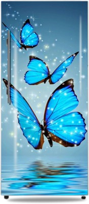 Flipkart Latest Designs 154.94 cm Creative 3D Butterfly with water freeze door skin Self Adhesive Sticker(Pack of 1)