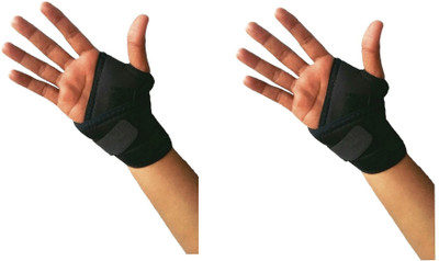 Slovia Neoprene Wrist Wraps for Right and Left Hand with Thumb Stabilizer for Pain Wrist Support(Black)
