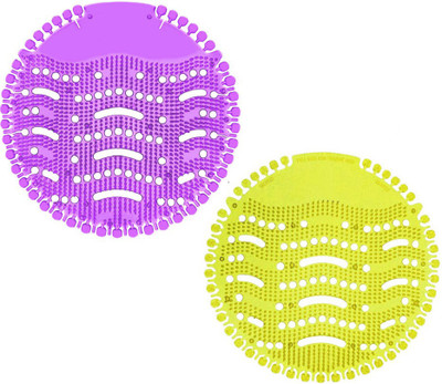 Karmarch Urinal Screen Mats with Fragrance, Anti Splash Urinal Mat Pack of Lemon Mat Toilet Cleaner(2 x 1 Wipes)