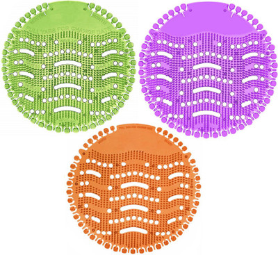 Velsun International Urinal Screen Mats with Fragrance for Bathroom and Toilet Use MIX-3 VEL 122 Mat Toilet Cleaner(3 x 1 Wipes)