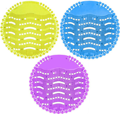 VAAMnational Anti Odour Urinal Screen mats for Bathroom and Toilet Use Multi Colour with 30 Days Fragrance Set Of 3 Mat Toilet Cleaner(3 x 1 Wipes)