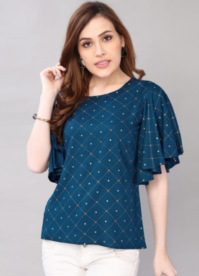Attiris Casual Printed Women Blue Top