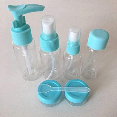 Top Select Plastic Multipurpose Cosmetic Travel Pouch Kit with 2 Empty Refillable Bottles and Jars, Multi Color Travel Toiletry Kit Travel Toiletry Kit(White)