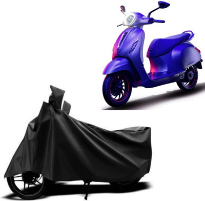 THE REAL ARV Waterproof Two Wheeler Cover for Bajaj(Chetak, Black)