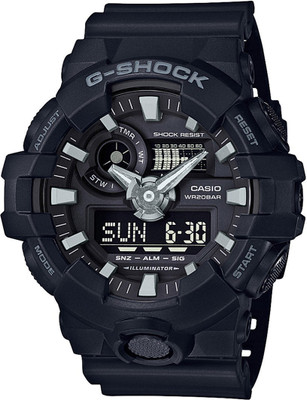CASIO GA-700-1BDR G-SHOCK GA-700-1BDR Black Dial Resin Strap Analog-Digital Watch  - For Men