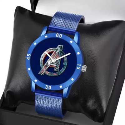 FEELKART MEN-120003 NEW Avengers STYLISH DIAL- PU STRAP & BLACK KING BRACELET COMBO SET FOR MEN Analog Watch Analog Watch  - For Boys