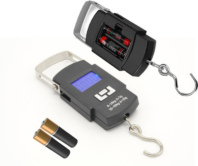 Glancing Digital Luggage Weighing Scale for Flights and Travel; Portable, Hanging Weight Machine for Bags and Baggage 50 KG L/1/G Luggage Weighing Scale(Black)