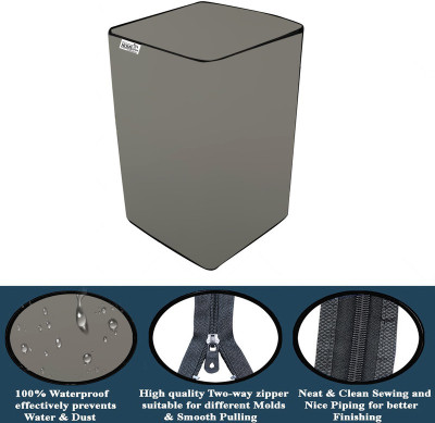wellhome decor Furnishing Top Loading Washing Machine  Cover(Width: 52 cm, Plain Gray)