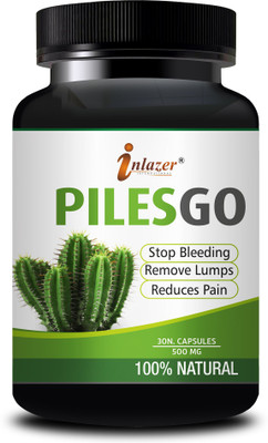 inlazer Piles Go Go Piles Go Capsules For Pain & Constipation |Organic.(30 Capsules)
