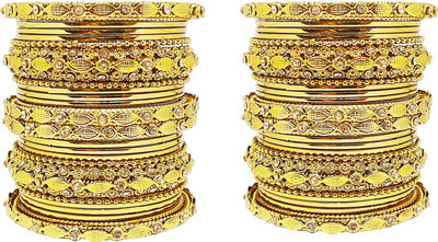 Chrishan Alloy Gold-plated Bangle Set(Pack of 2)