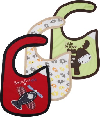 Baby Moo Plane And Elephant Multicolour 3 Pk Bibs(Multicolor)