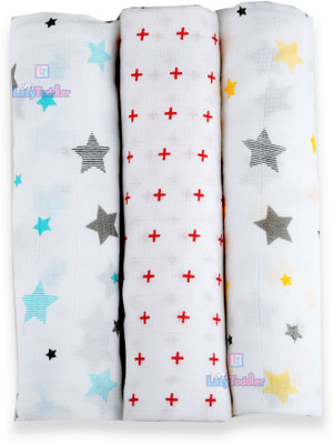 LazyToddler Printed Crib Swaddling Baby Blanket for  Mild Winter(Muslin, Multicolor)