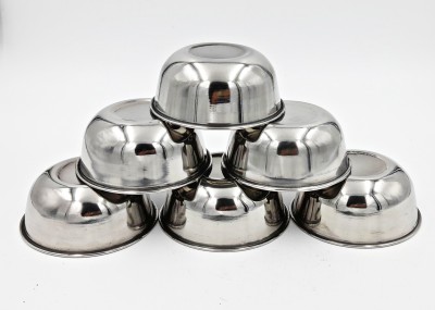 SHLINCO Steel Serving Bowl Steel Bowl 6 Pcs Set - Big 250 ml Stainless Steel Veg Bowl Vati Katori Serving Dish(Pack of 6, Silver)