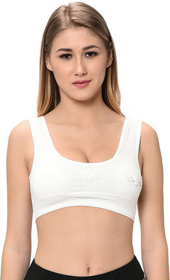 elina Women Sports Heavily Padded Bra(White)