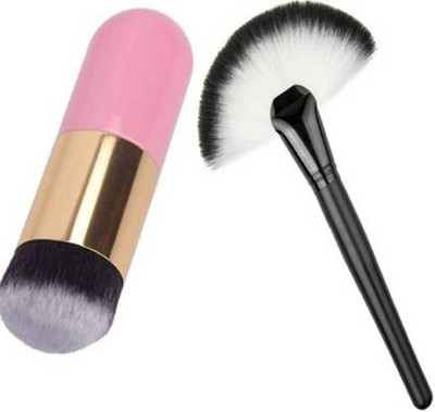 JOTKAPARKASH Skin Foundation Brush And Large Fan Brush (Pack of 2)(Pack of 2)