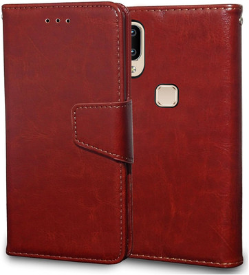Unistuff Flip Cover for Vivo Y95, Vivo Y93, Vivo Y91(Brown, Dual Protection, Pack of: 1)