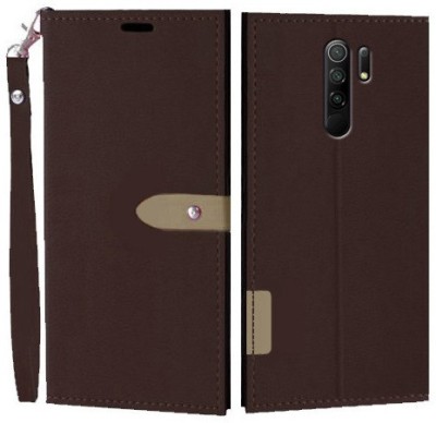 Wynhard Flip Cover for Redmi 9 Prime, POCO M2, POCO M2 Reloaded(Brown, Grip Case, Pack of: 1)