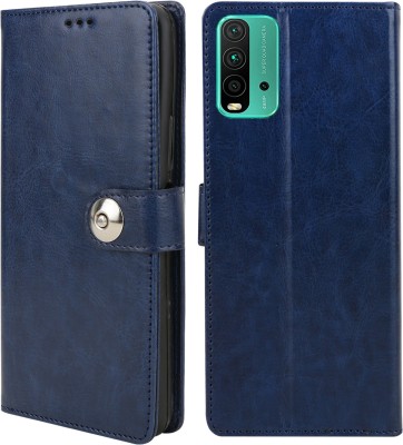 MG Star Flip Cover for Xiaomi Redmi 9 Power PU Leather Button Case Cover with Card Holder and Magnetic Stand(Blue, Shock Proof, Pack of: 1)