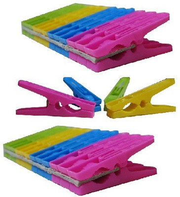 Om Shiv Plastic Cloth Clips(Multicolor Pack of 24)