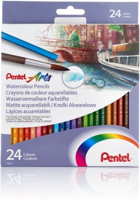 Pentel Arts Water 24 Shades hexagonal Shaped Color Pencils(Set of 1, Multicolor)