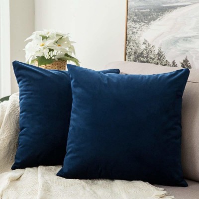 JIGGSTER STORE Velvet Cushions Cover(Pack of 2, 60 cm*60 cm, Dark Blue)