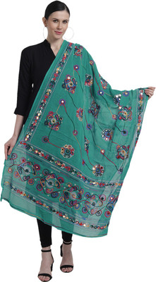 Vastraa Fusion Cotton Blend Embroidered, Printed Women Dupatta