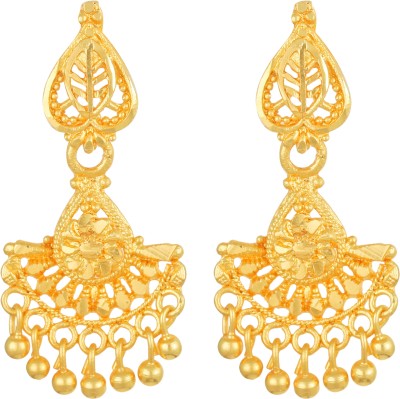 VSHINE FASHION JEWELLERY Traditional Gold and Micron Plated Round Earring wedding Collection bridal Stylish fancy party wear Ethnic Indian Temple jewellery Studs Meenakari Flower Ear rings Golden Fancy Micro Antique Stud Set Fashion Jewellery for Women & Girls Alloy, Brass, Copper Stud Earring